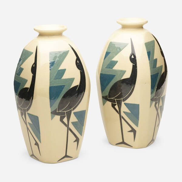 Simone Larrieu. Vase, pair. c. 1940,