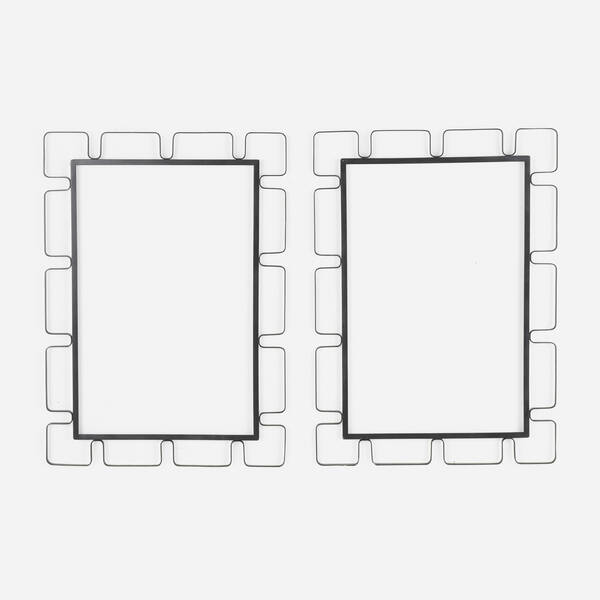 French. Mirrors, pair. c. 1950, enameled