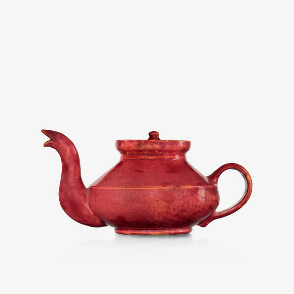 George E. Ohr. teapot with snake