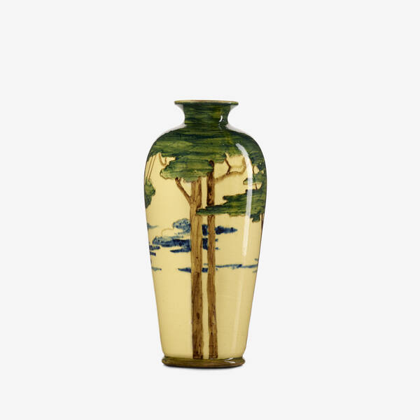 Pauline Pottery. rare vase with pine