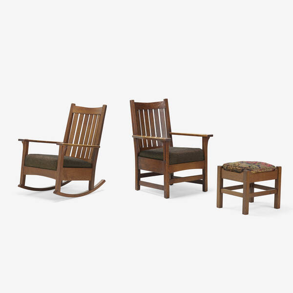 L J G Stickley armchair and 3a014a