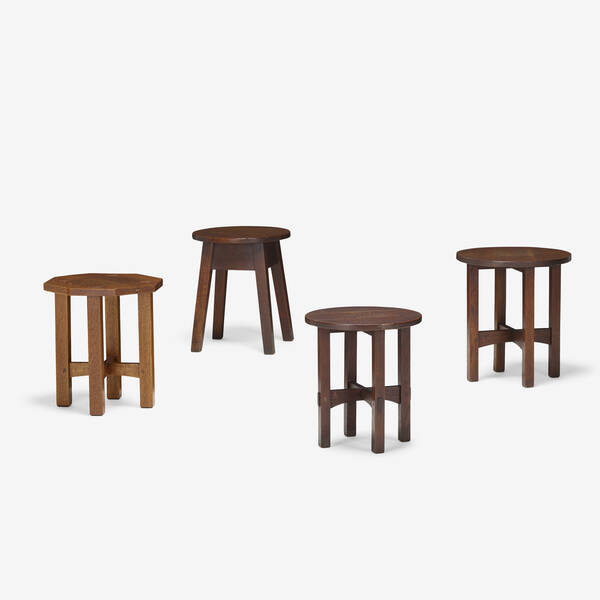 Gustav Stickley, etc.. tabourets,