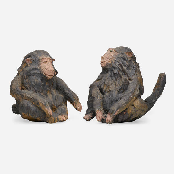 David Gilhooly Pair of Baby Baboons  3a01c5