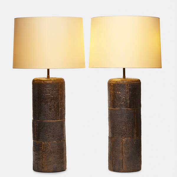 Peter Lane Birchbark table lamps  3a0215