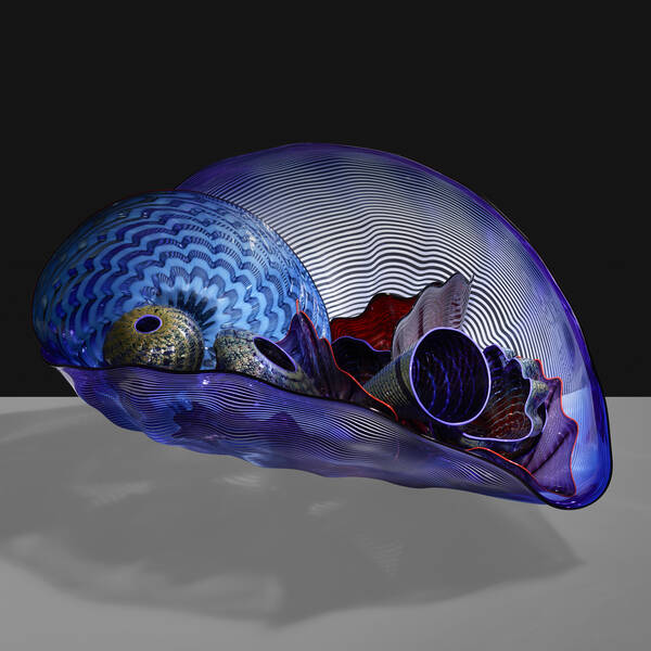 Dale Chihuly large Imperial Blue 3a0294