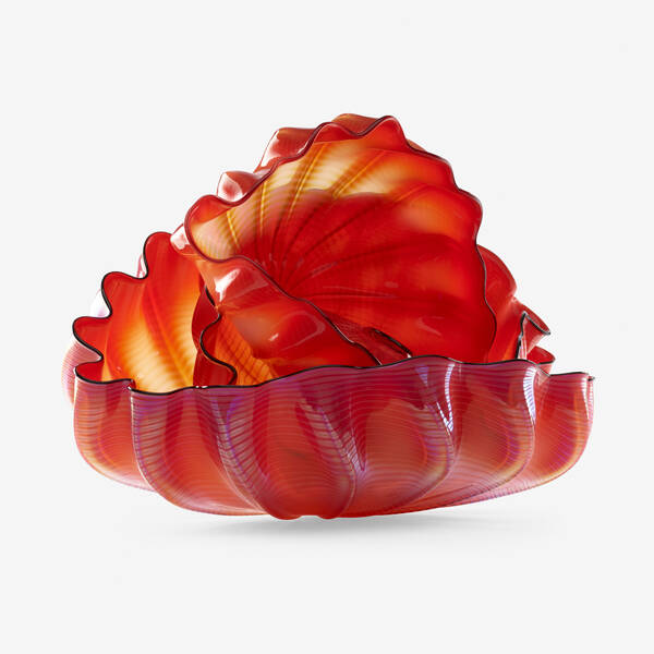 Dale Chihuly. assembled iridescent red