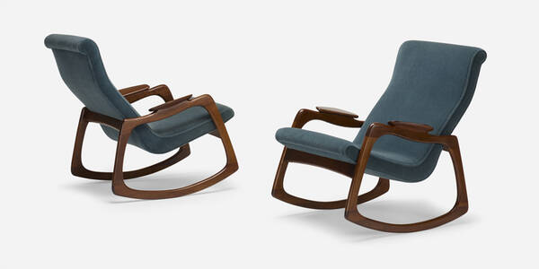 Adrian Pearsall. rocking chairs, pair.