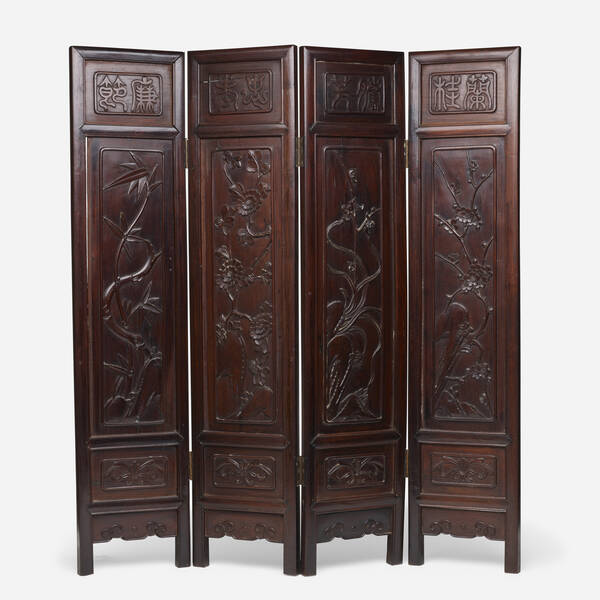 Chinese. four panel screen. c.