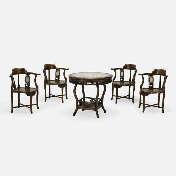 Chinese. chairs, set of four, and