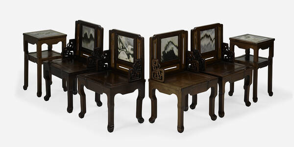 Chinese. chairs, set of four, and