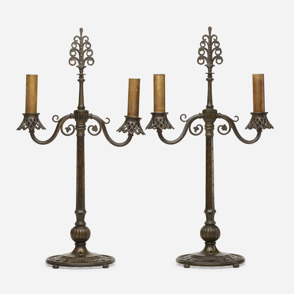 Oscar Bach. candelabra table lamps,