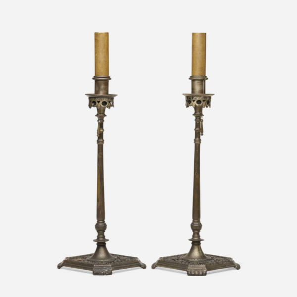 Oscar Bach. candlestick table lamps,