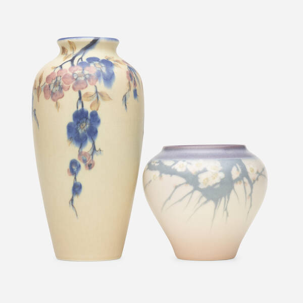 Rookwood Pottery. Vellum vases, set