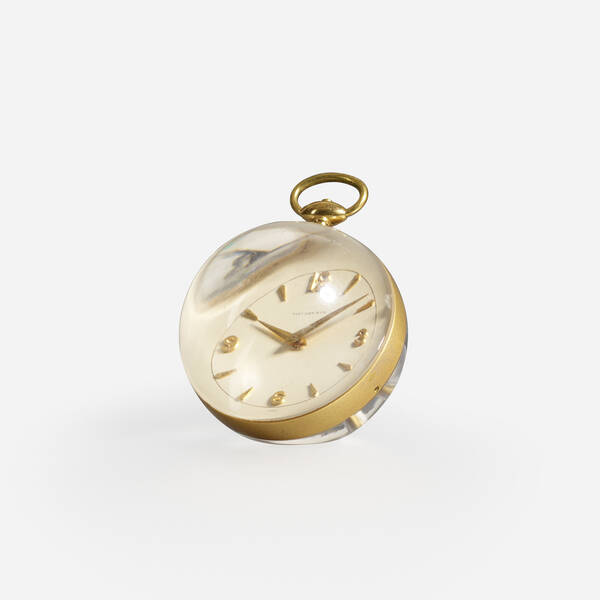 Tiffany & Co.. paperweight table clock.