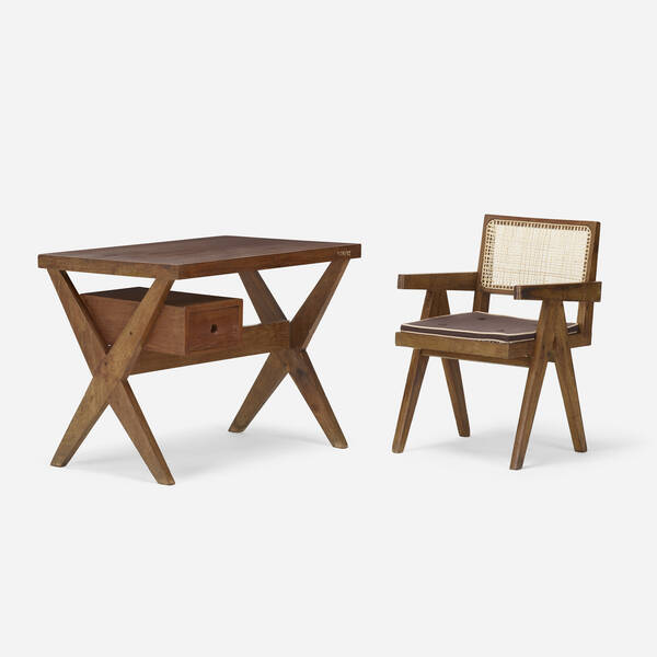 Pierre Jeanneret. desk and chair