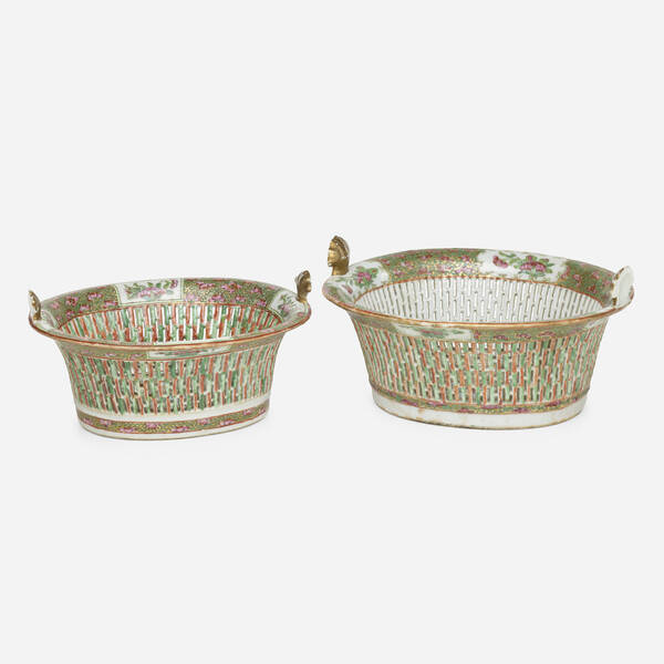 Chinese Export Canton Rose baskets  3a0984