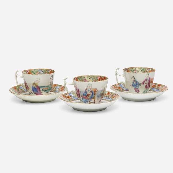 Chinese Export. Canton Rose teacups
