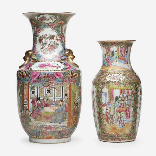 Chinese Export Canton Rose vases  3a0990