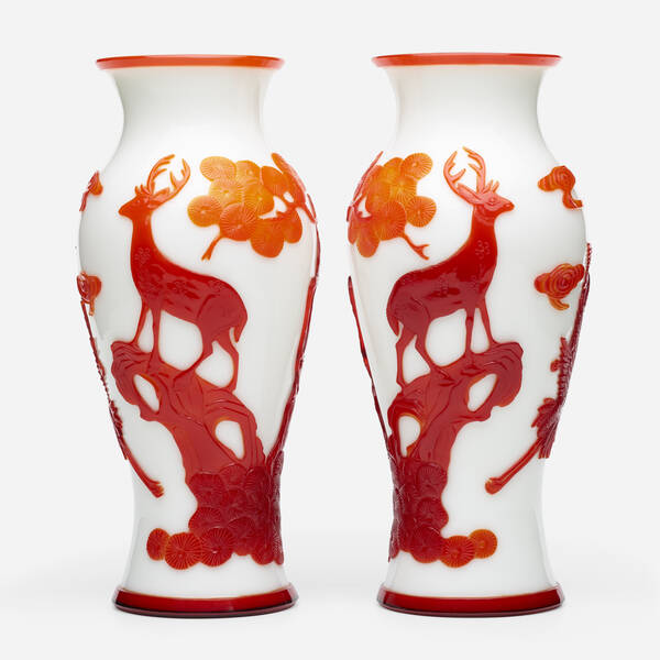 Chinese white Peking glass Stag  3a0a50