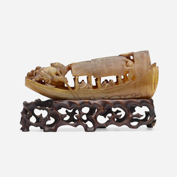 Chinese carved boat 6 h 10 3a0a8f