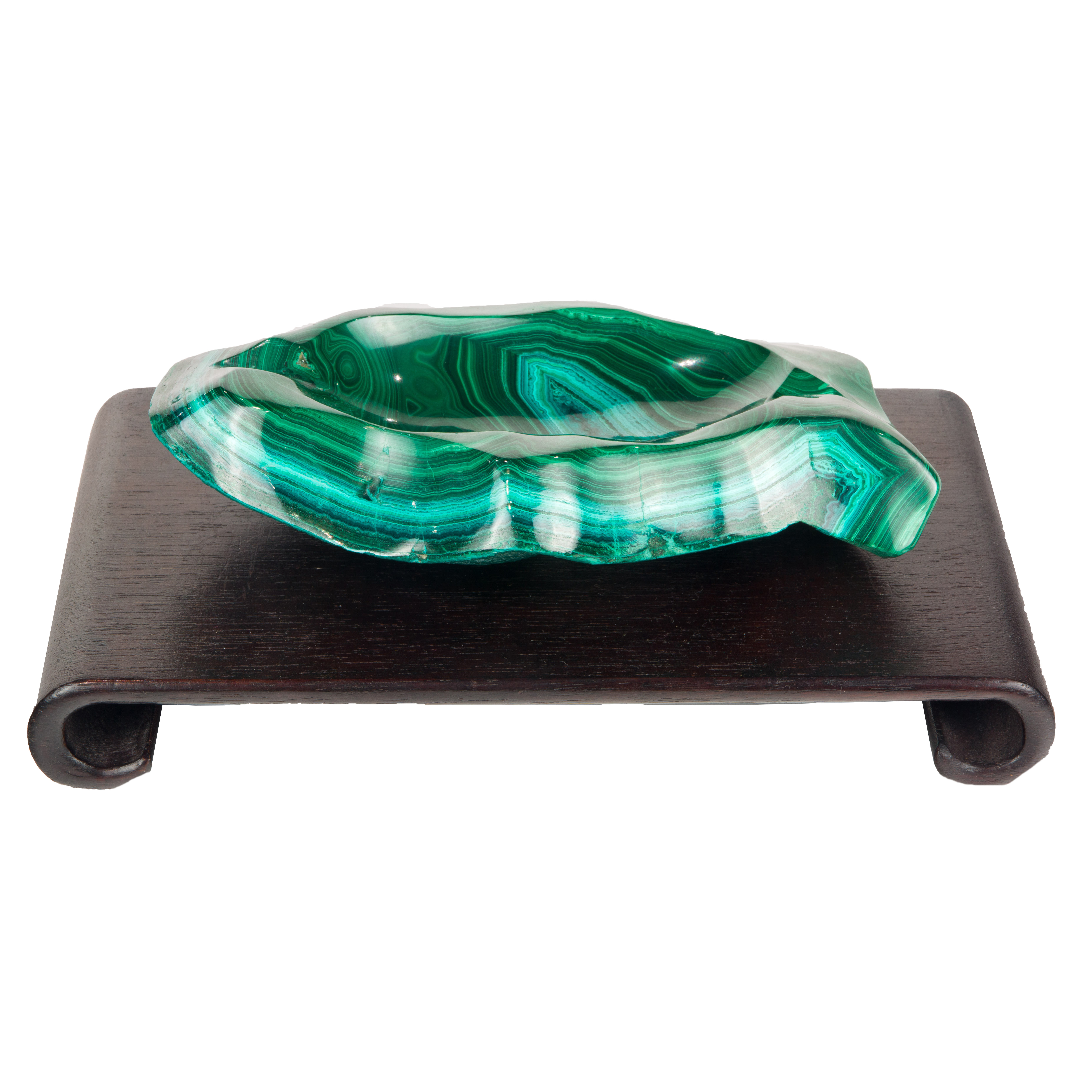 A POLISHED MALACHITE COIN TRAY 3a3422