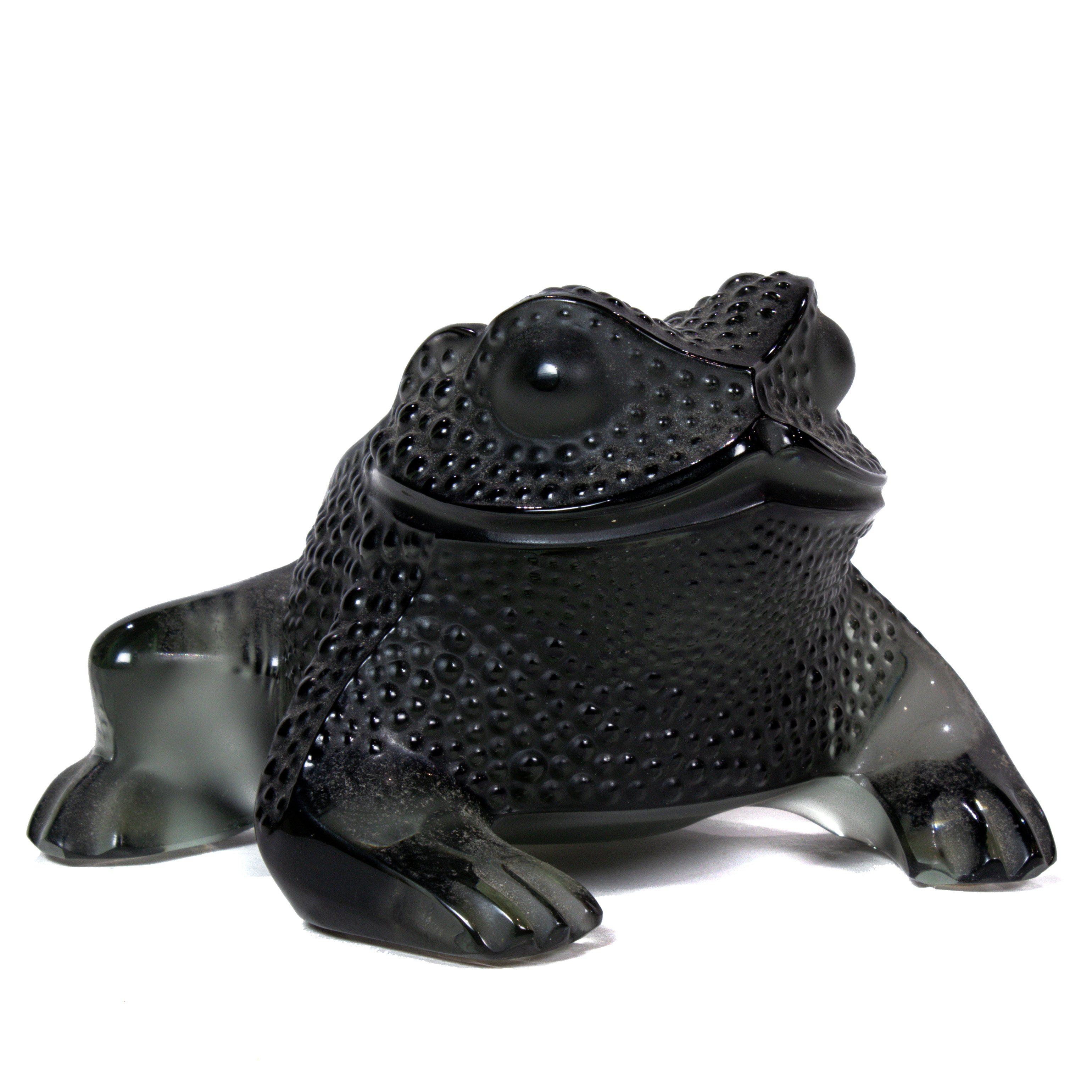 A LALIQUE SMOKED GLASS GREGOIRE FROG