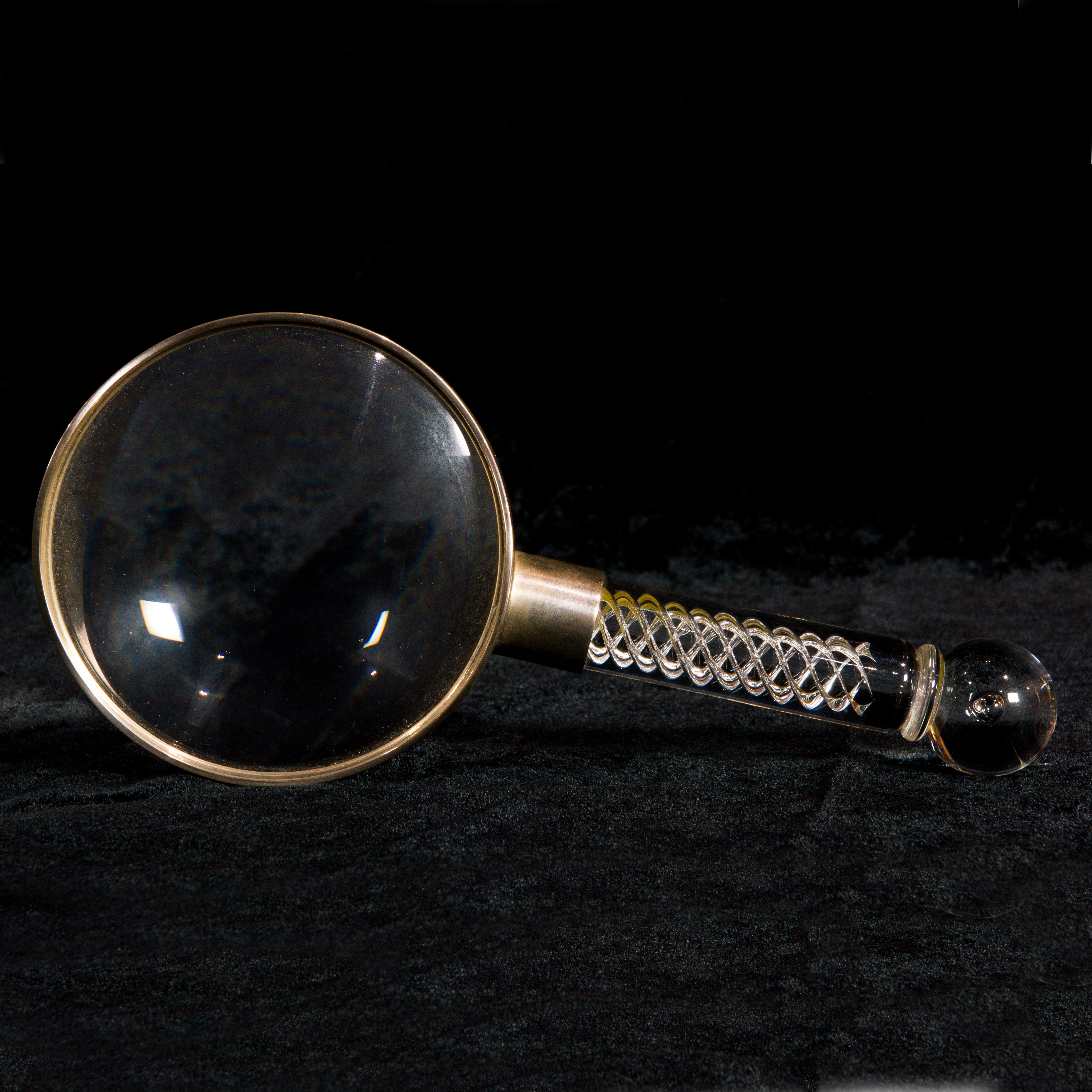 A STEUBEN GLASS AND STERLING SILVER