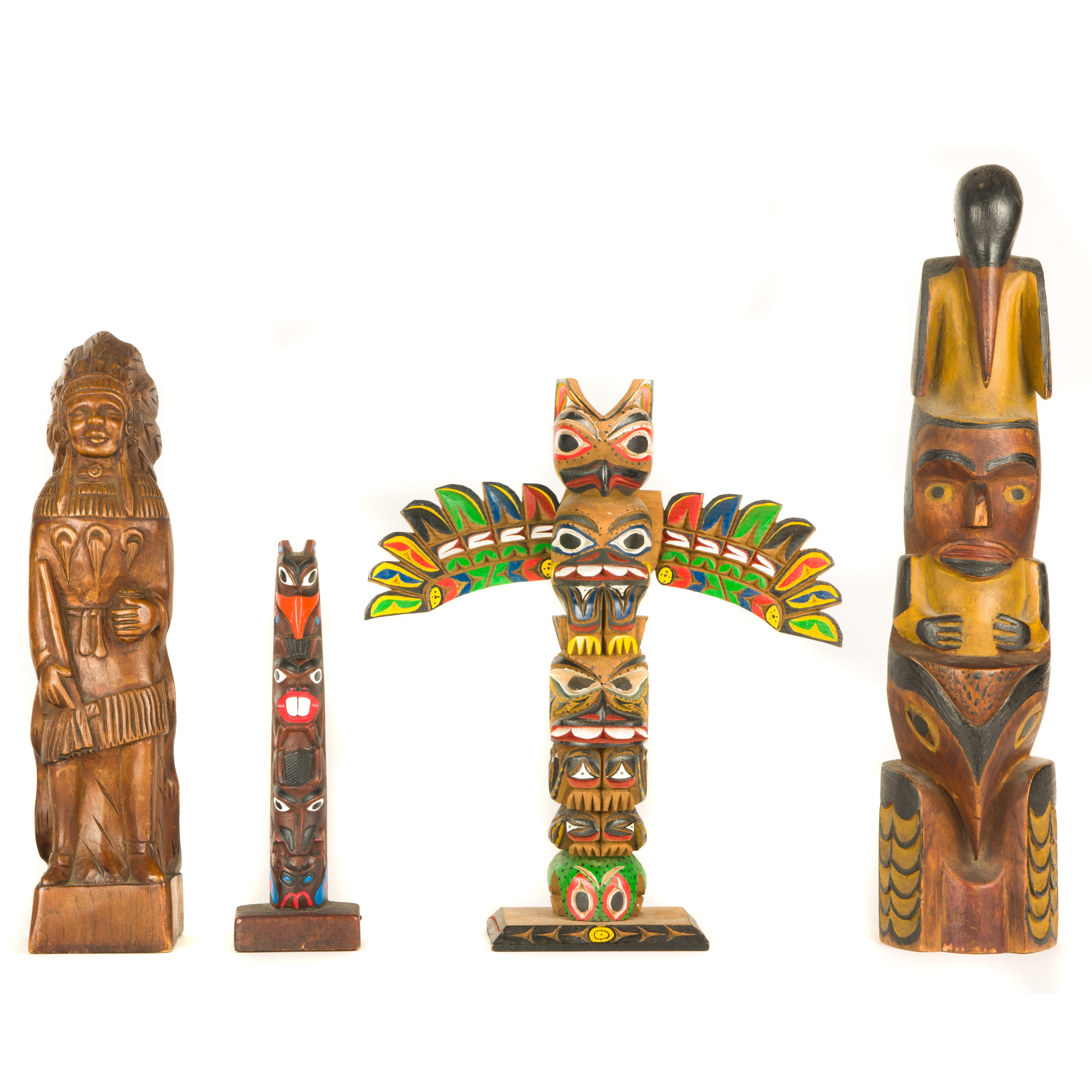  LOT OF 4 NATIVE AMERICAN TOTEM 3a3443