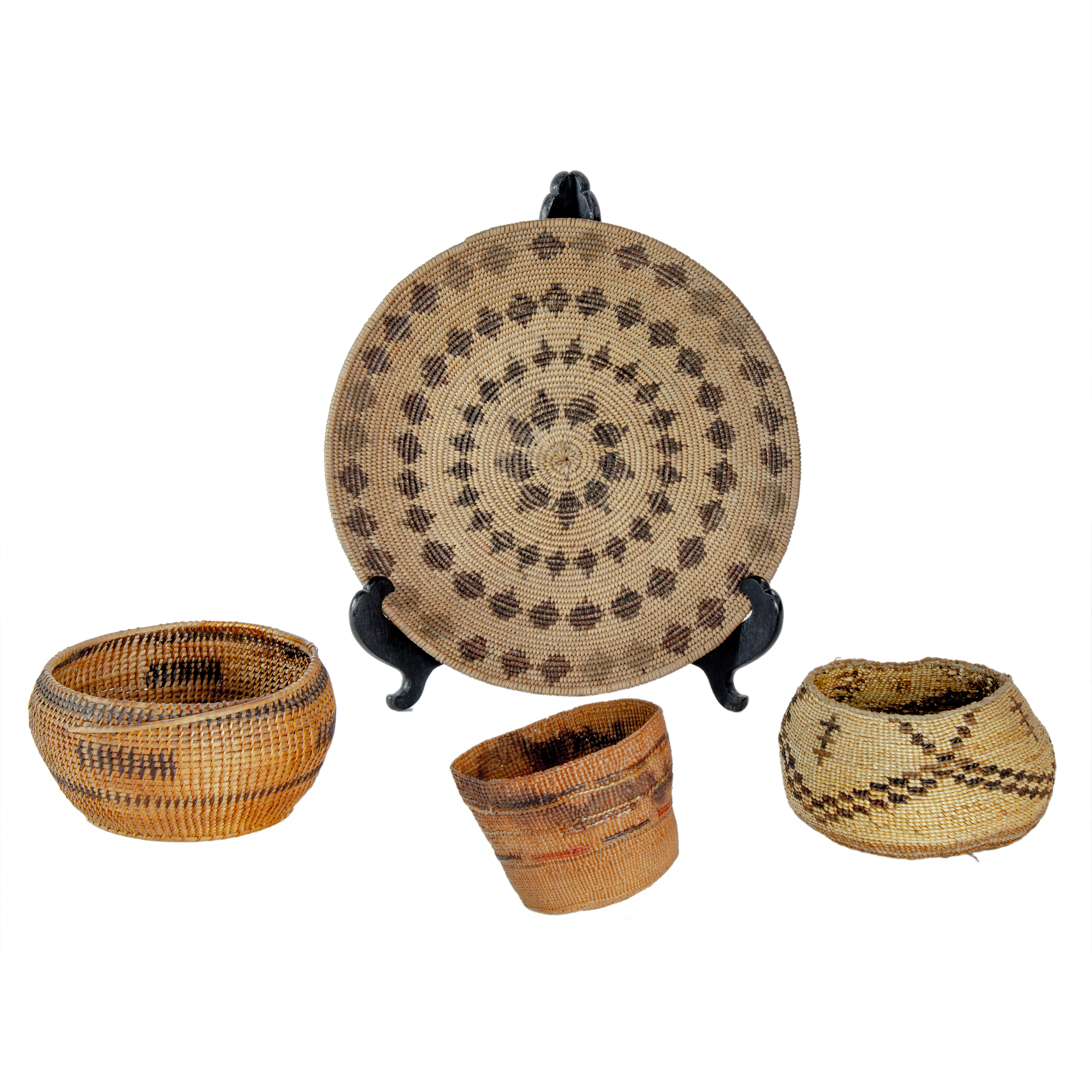  LOT OF 4 NATIVE AMERICAN BASKETRY 3a343c