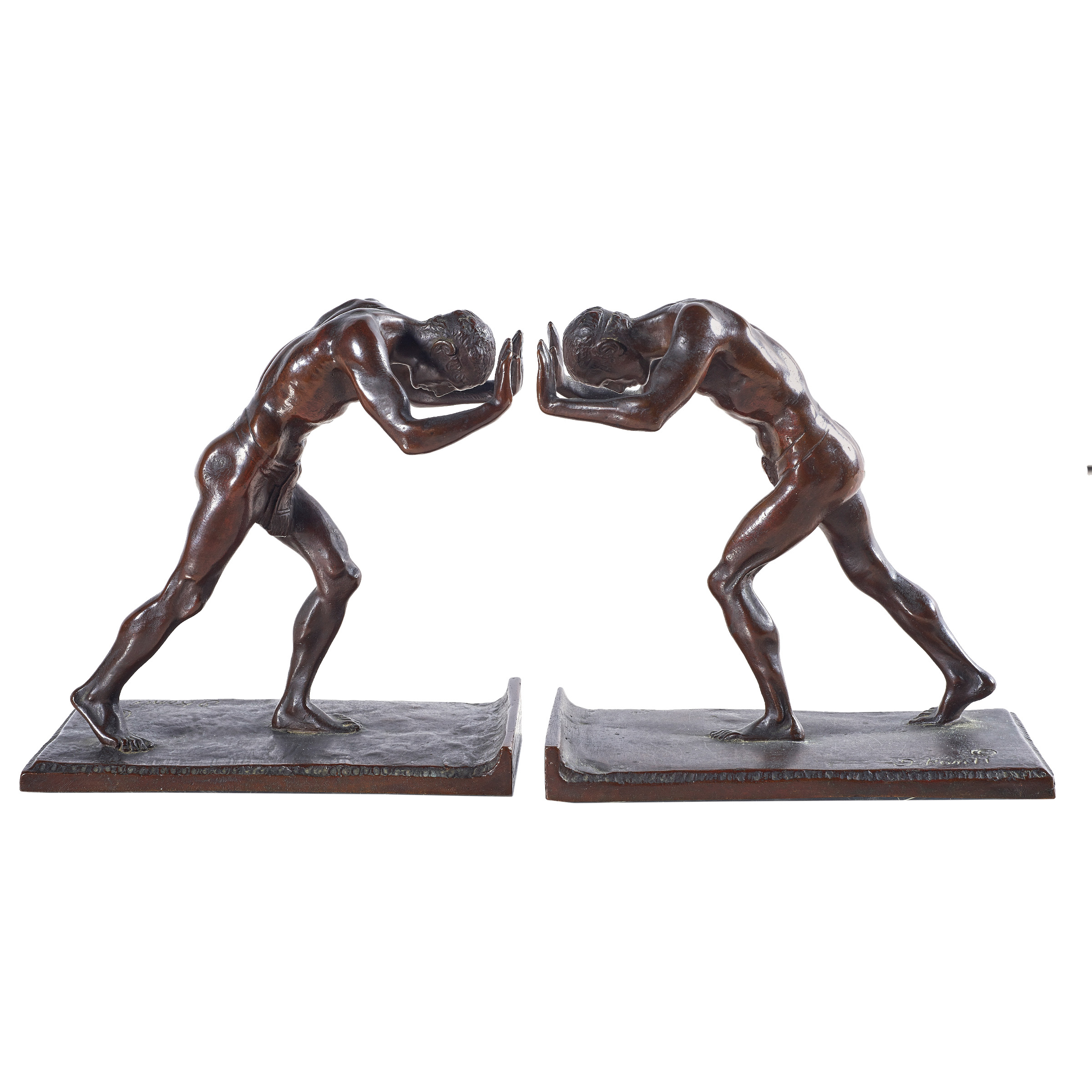 BRONZE BOOKENDS ISIDORE KONTI 3a34d9