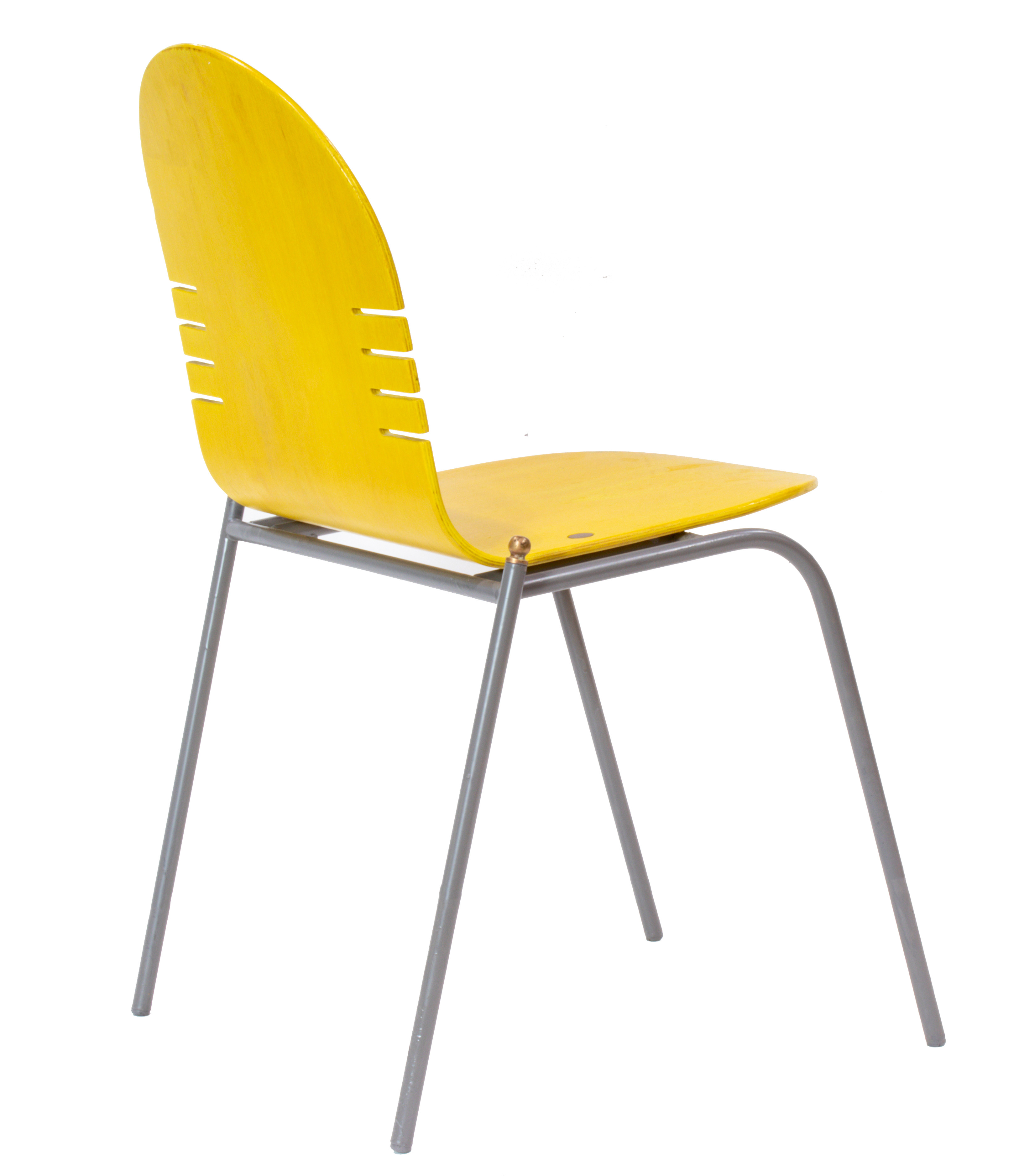 A MID-CENTURY MODERN YELLOW MOLDED