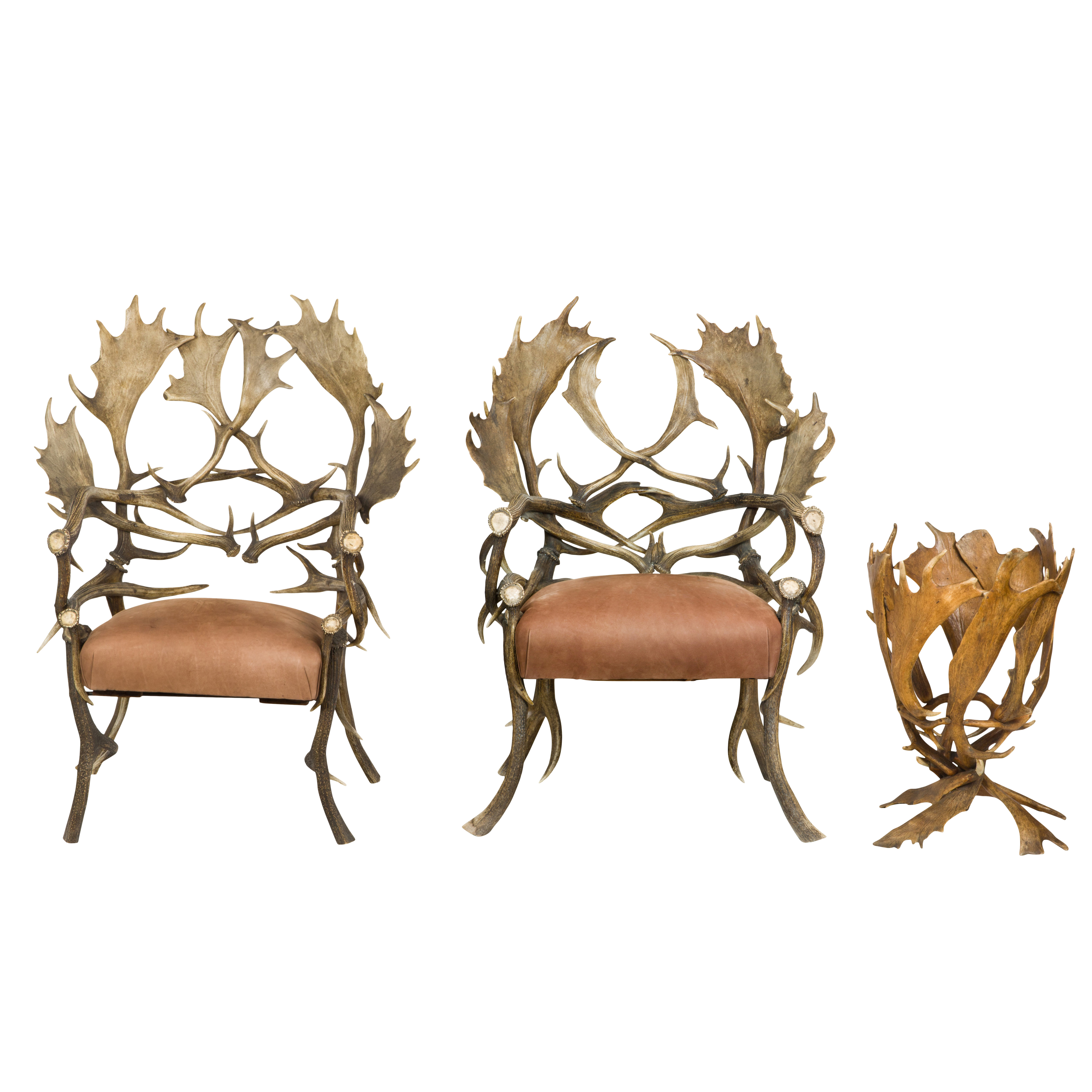 (LOT OF 3) ANTLER FURNITURE GROUP