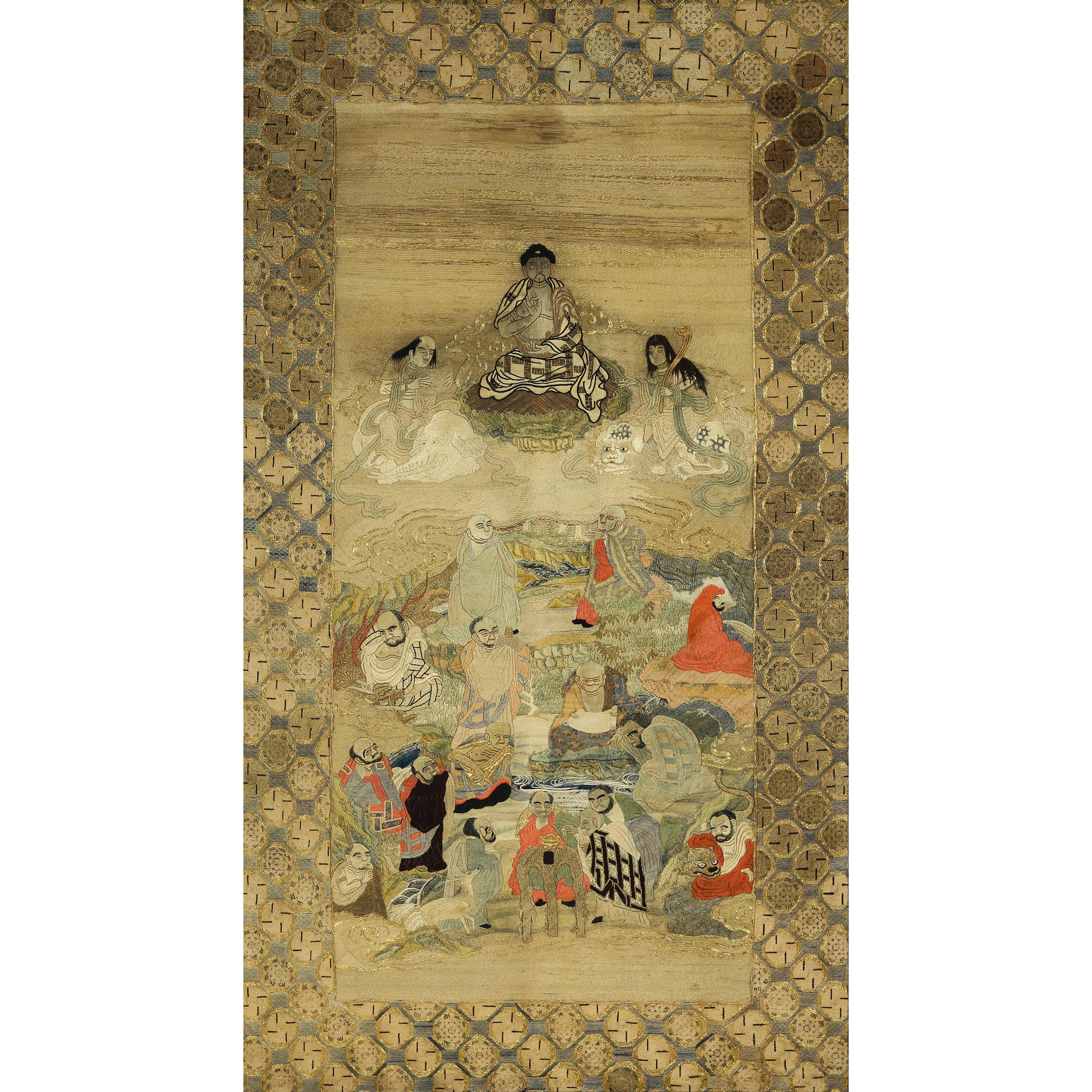 JAPANESE EMBROIDERED SILK BUDDHIST 3a3533