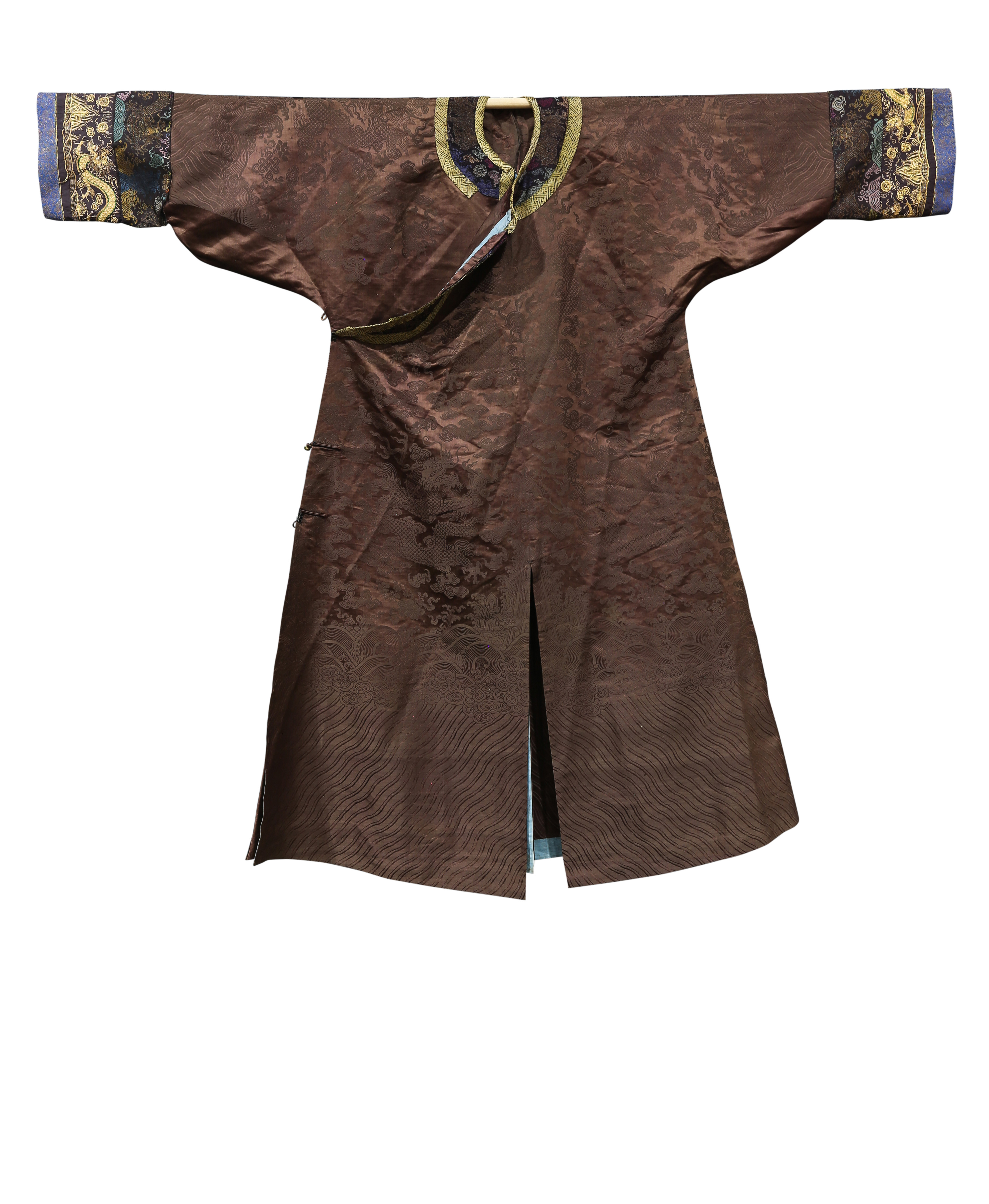 CHINESE SILK BROCADE DRAGON ROBE