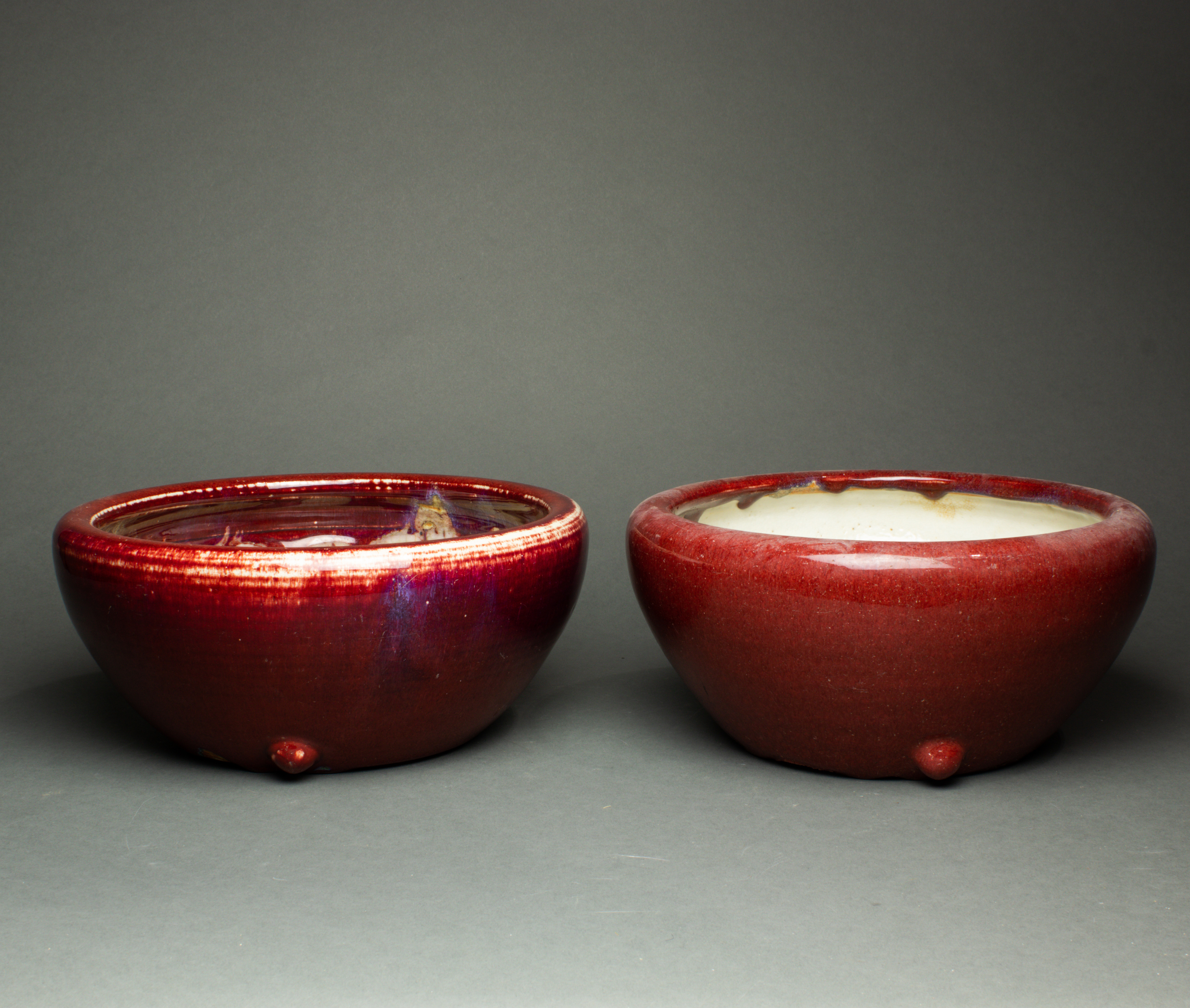  LOT OF 2 CHINESE OXBLOOD GLAZED 3a355d