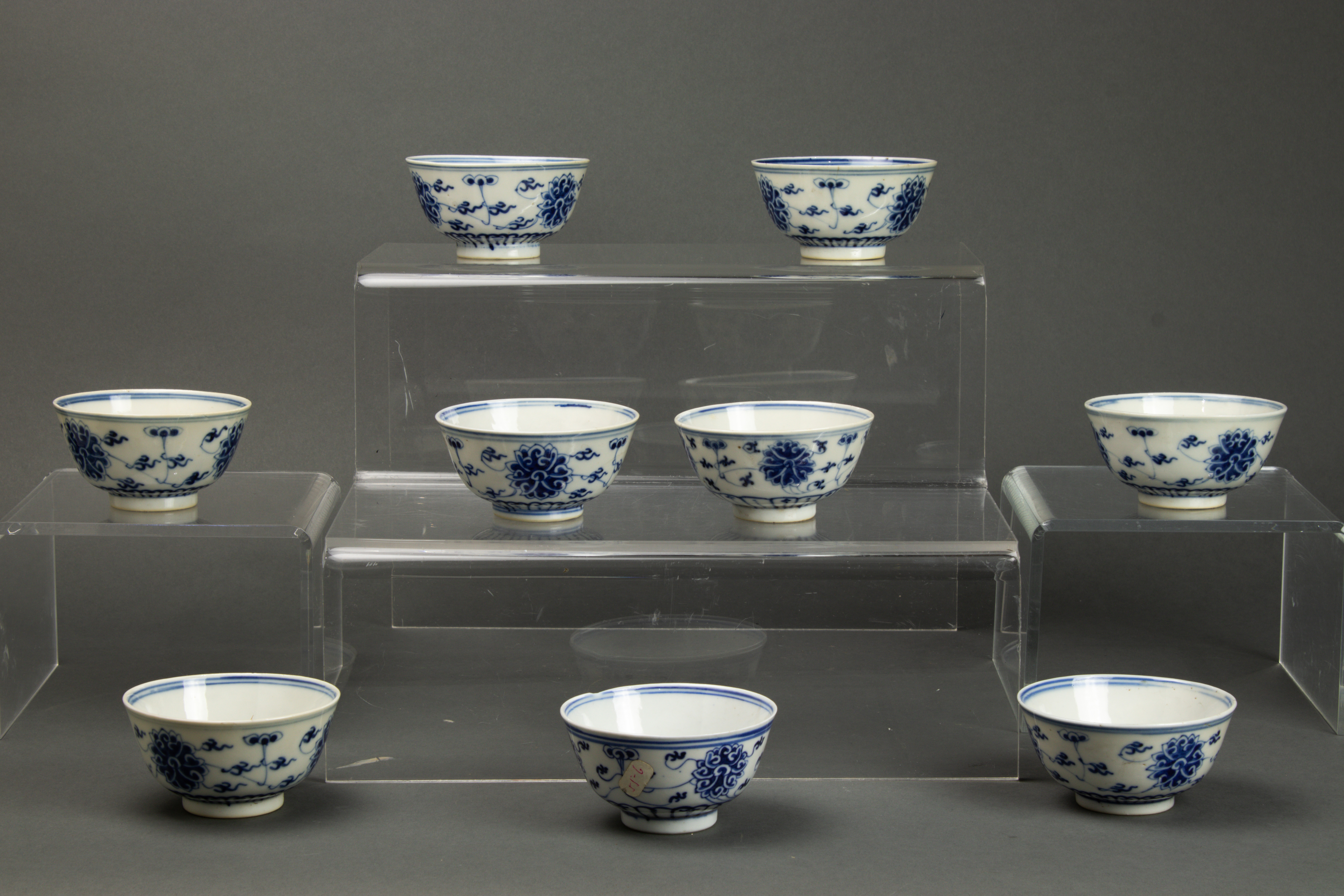 (LOT OF 9) CHINESE BLUE AND WHITE