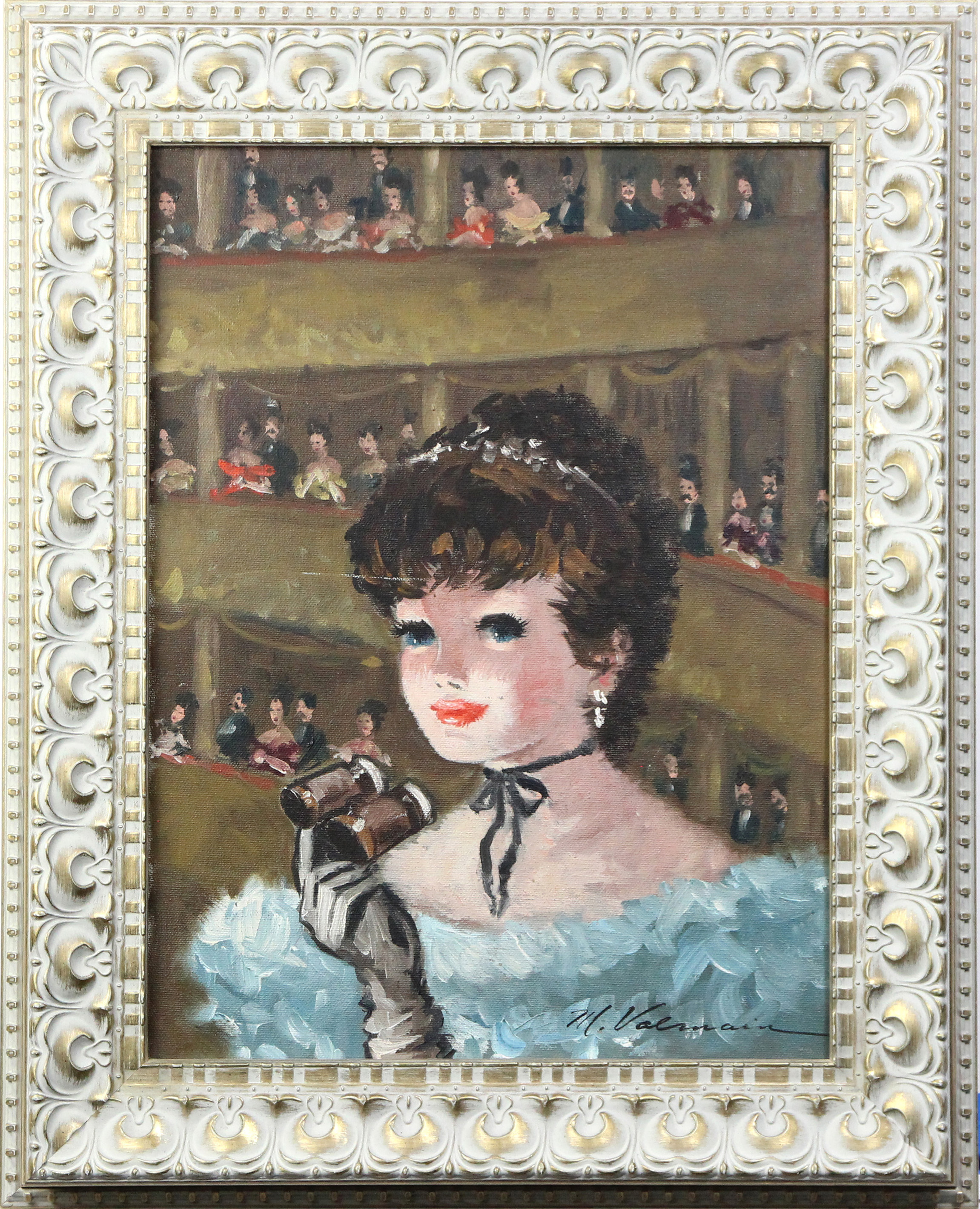 PAINTING, LADY AT THE OPERA French