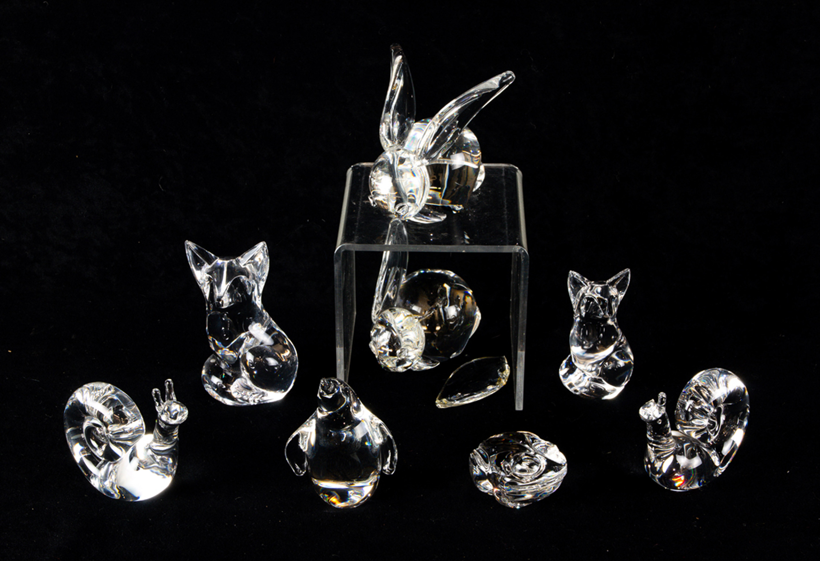  LOT OF 8 STEUBEN GLASS ANIMALS 3a36c7