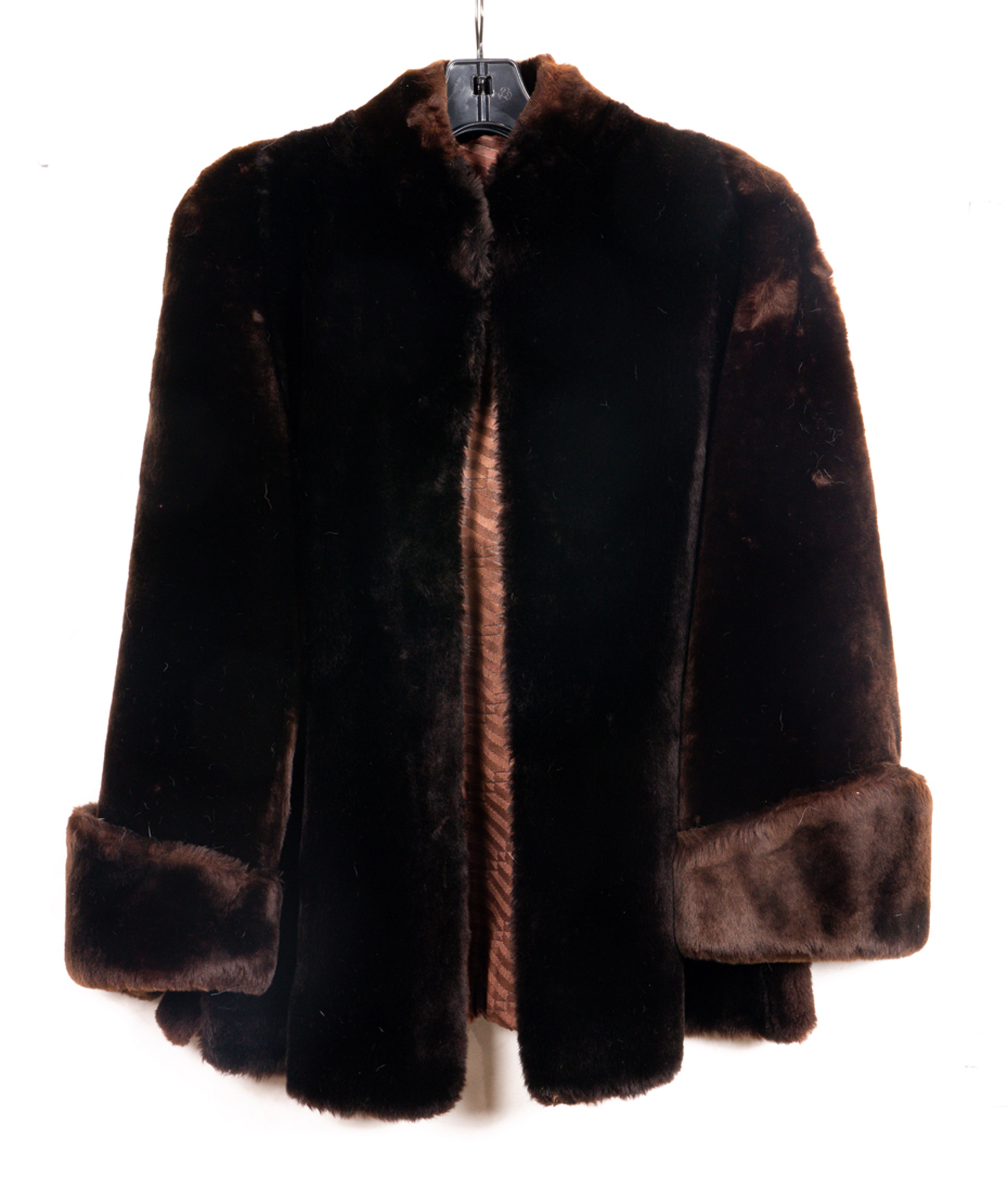 SHEARED BEAVER JACKET WITH SILK