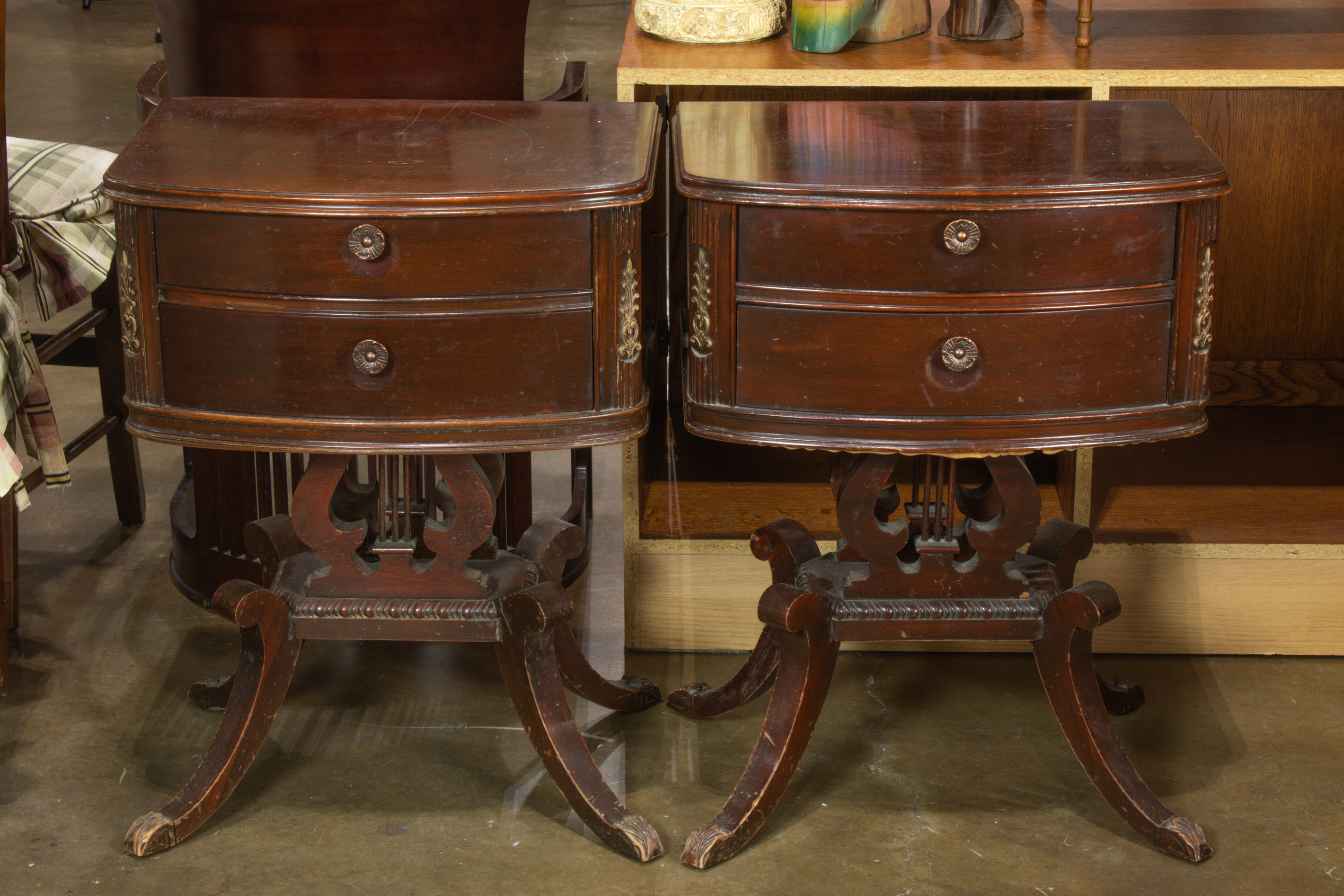 PAIR OF DUNCAN PHYFE STYLE OCCASIONAL