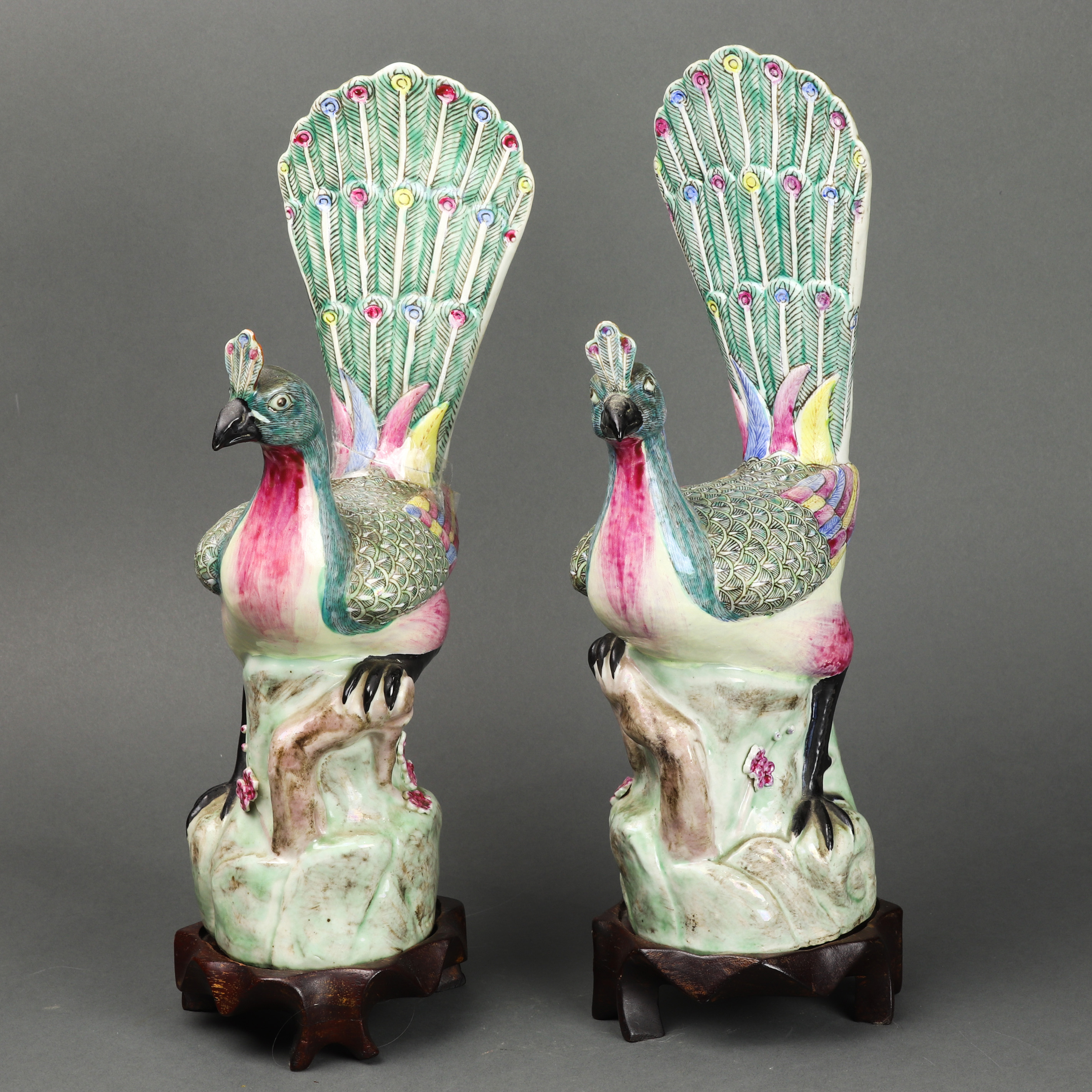 PAIR OF CHINESE FAMILLE ROSE FIGURES