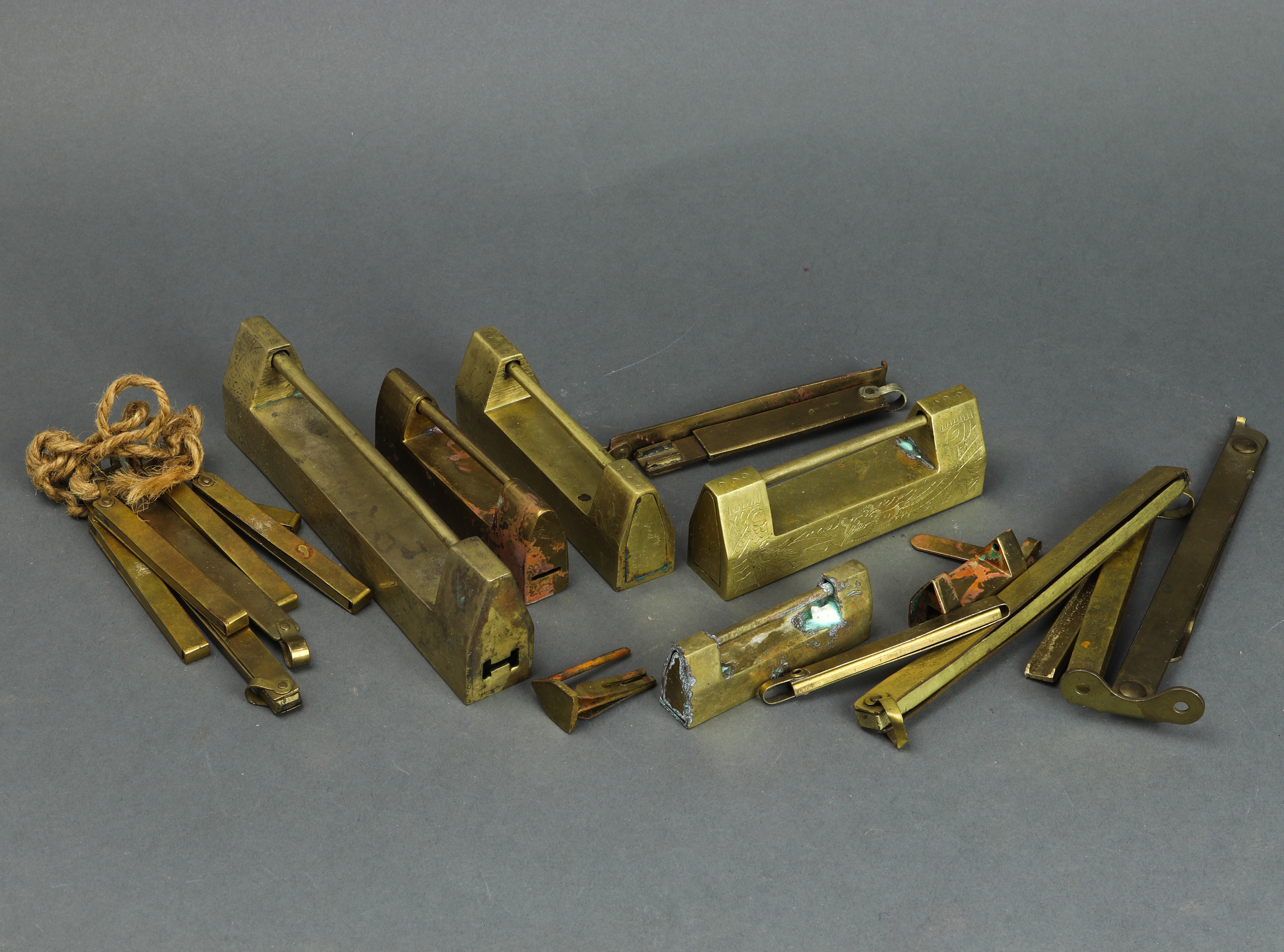 GROUP OF CHINESE BRASS LOCKS AND 3a37a6