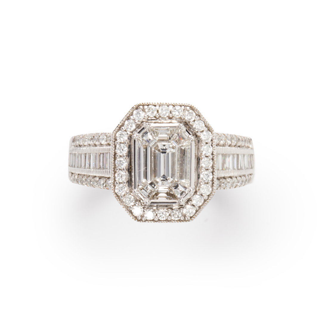 A DIAMOND AND FOURTEEN KARAT WHITE 3a3843