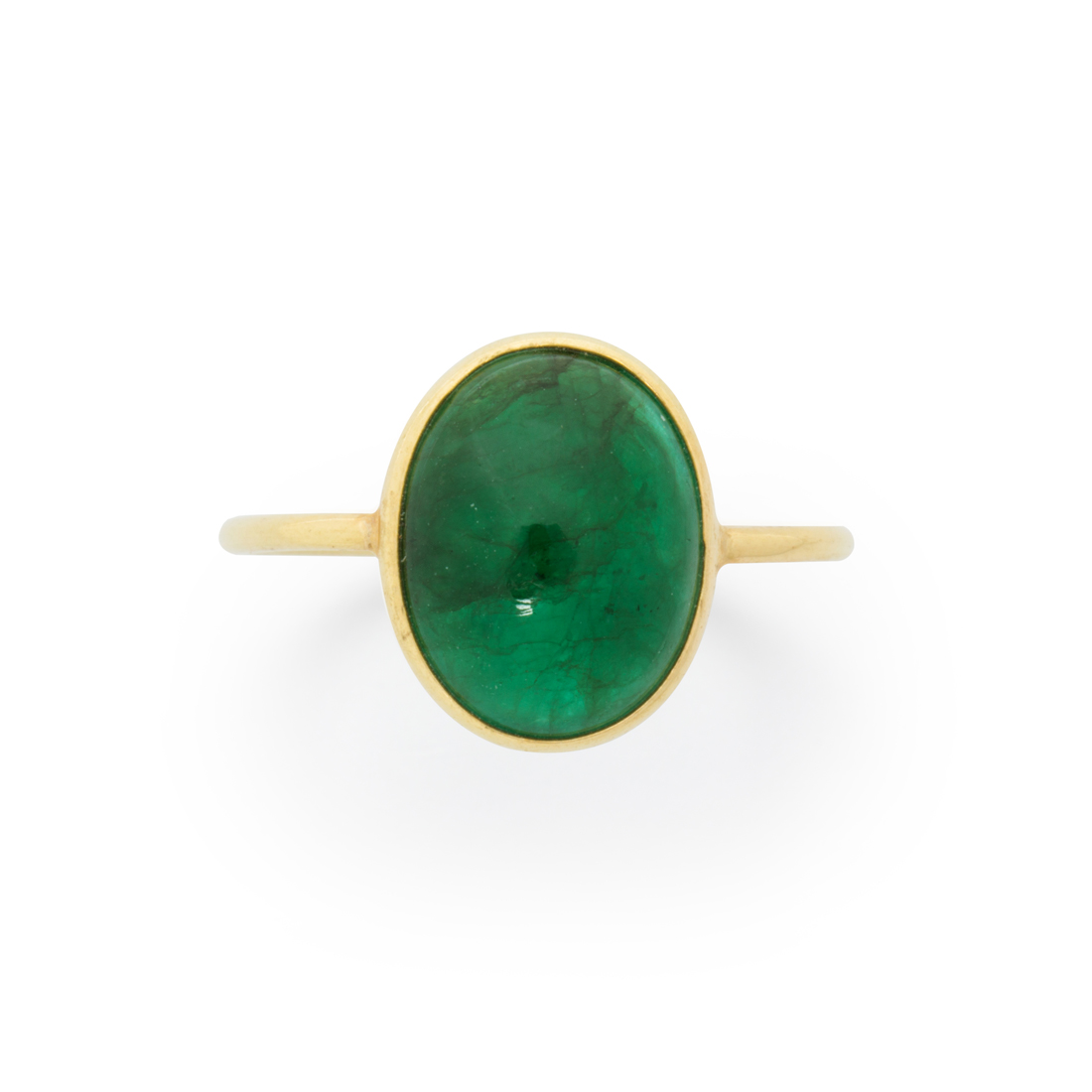 AN EMERALD AND EIGHTEEN KARAT GOLD 3a385d