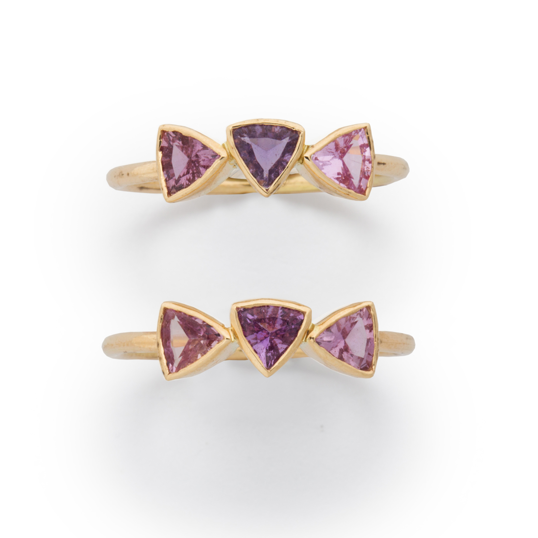 A PAIR PINK SAPPHIRE AND FOURTEEN 3a3862