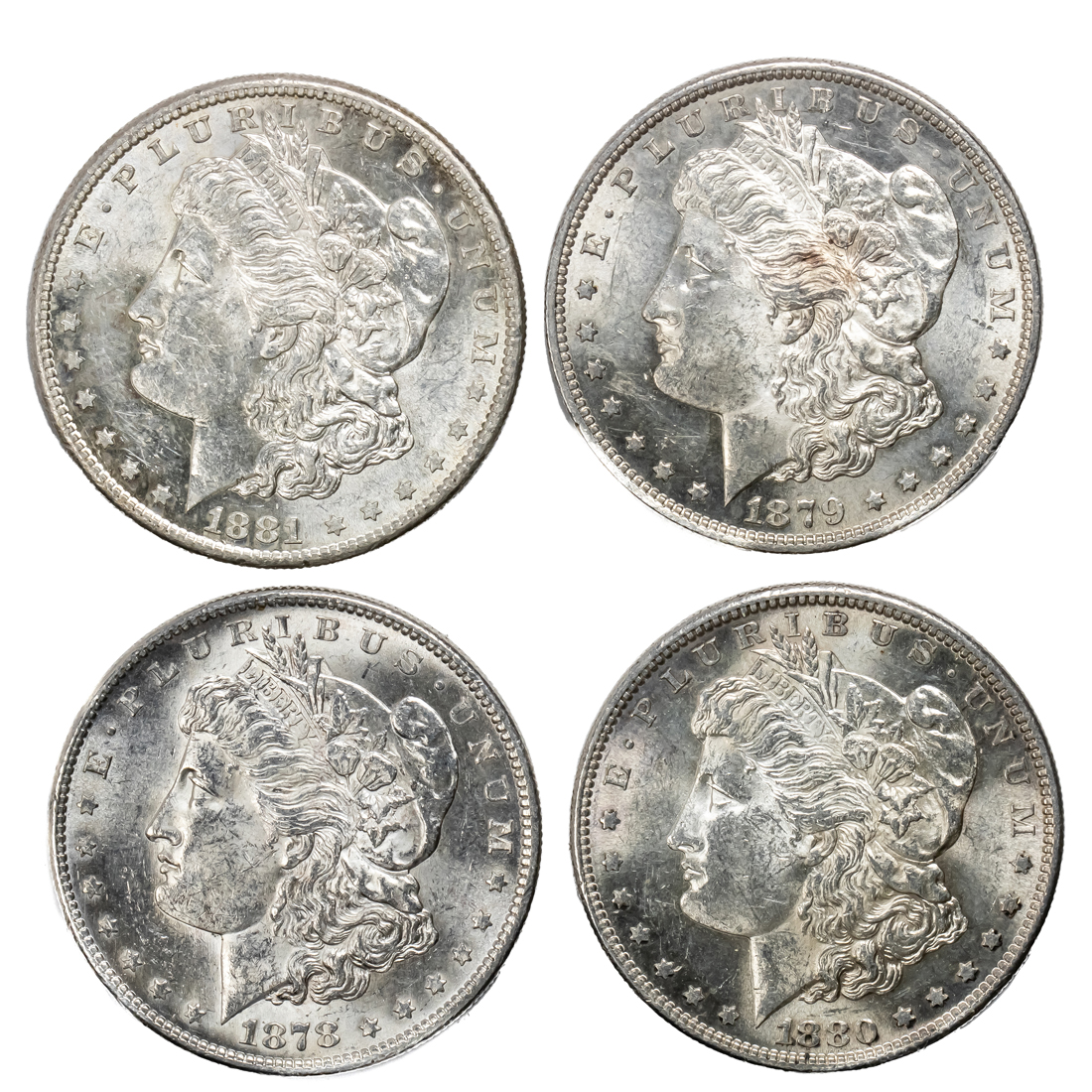  LOT OF 4 MORGAN SILVER DOLLARS  3a3891