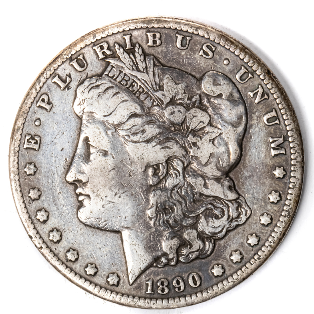 1890 CC MORGAN SILVER DOLLAR, VF