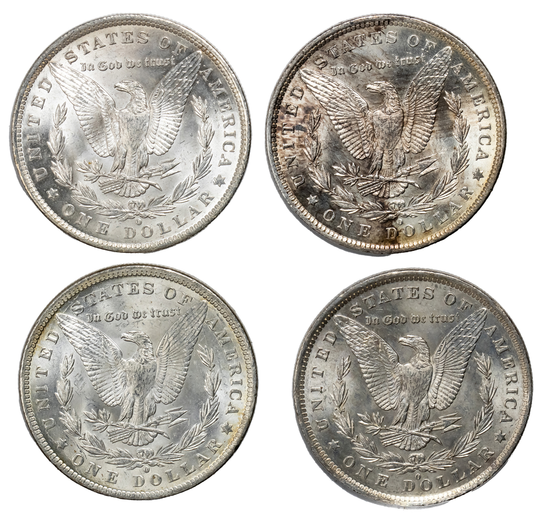 (LOT OF 4) 1884O MORGAN SILVER