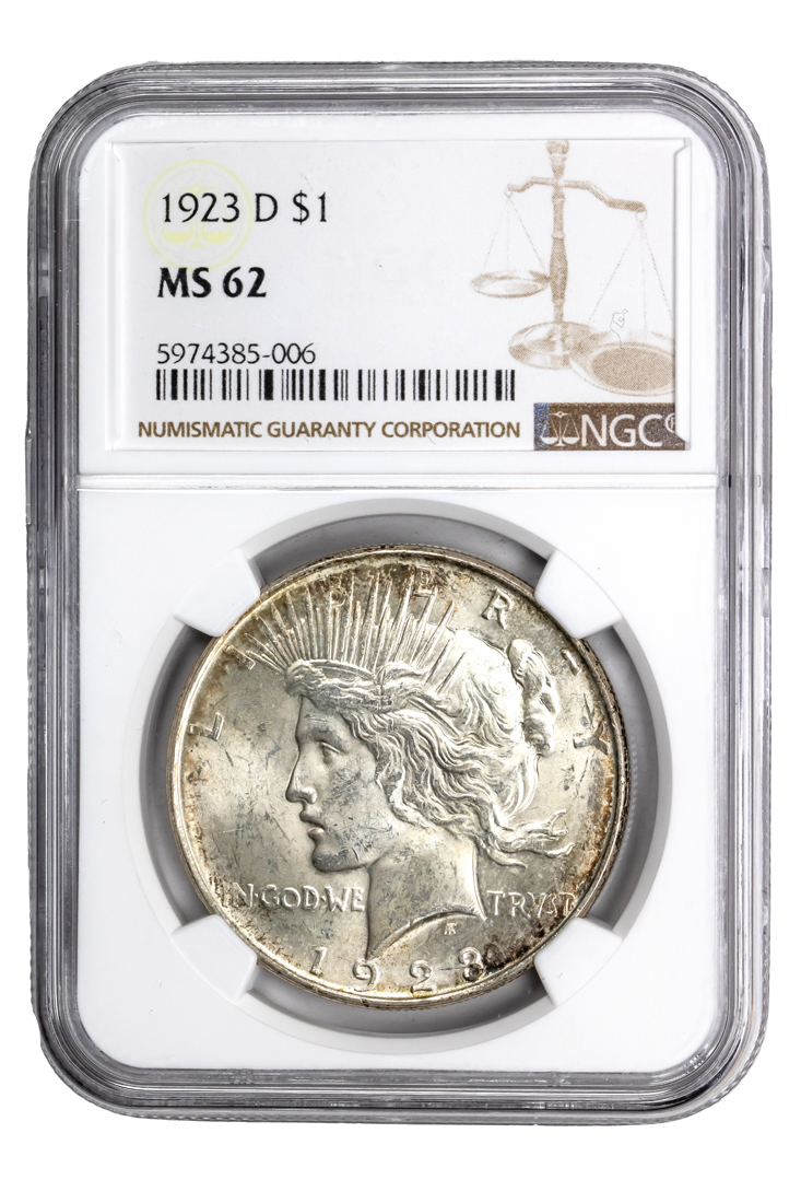 1923D PEACE DOLLAR NGC MS62 1923D 3a38a5