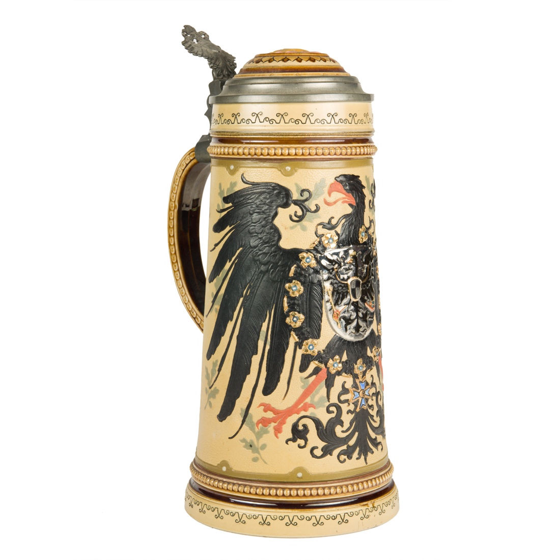 A METTLACH 1L IMPERIAL EAGLE STEIN 3a3906